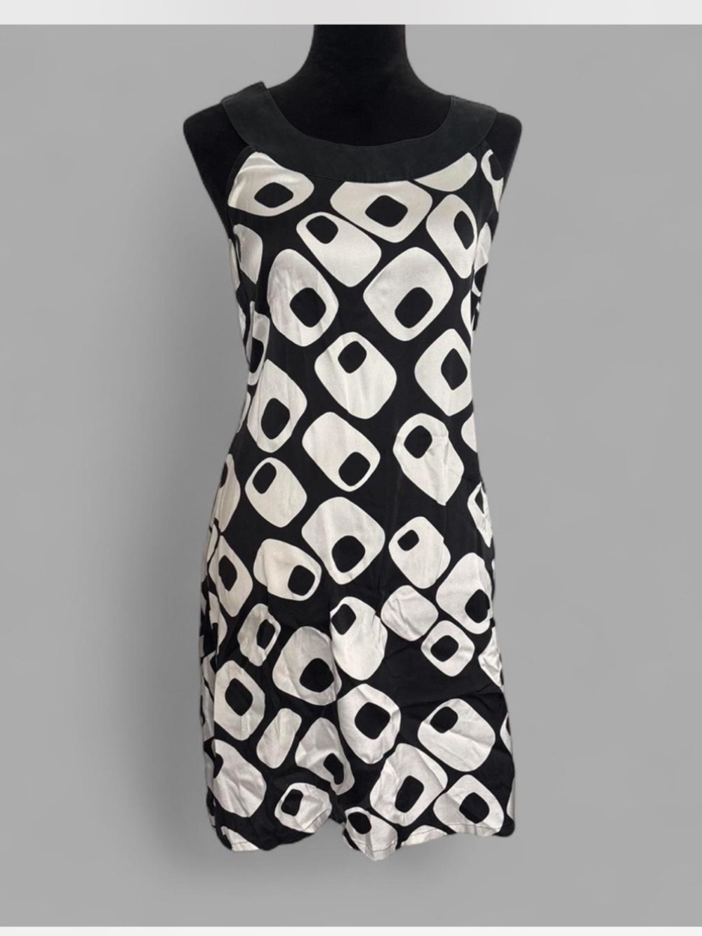 Express Black and White Geometric Sleeveless Mini Dress